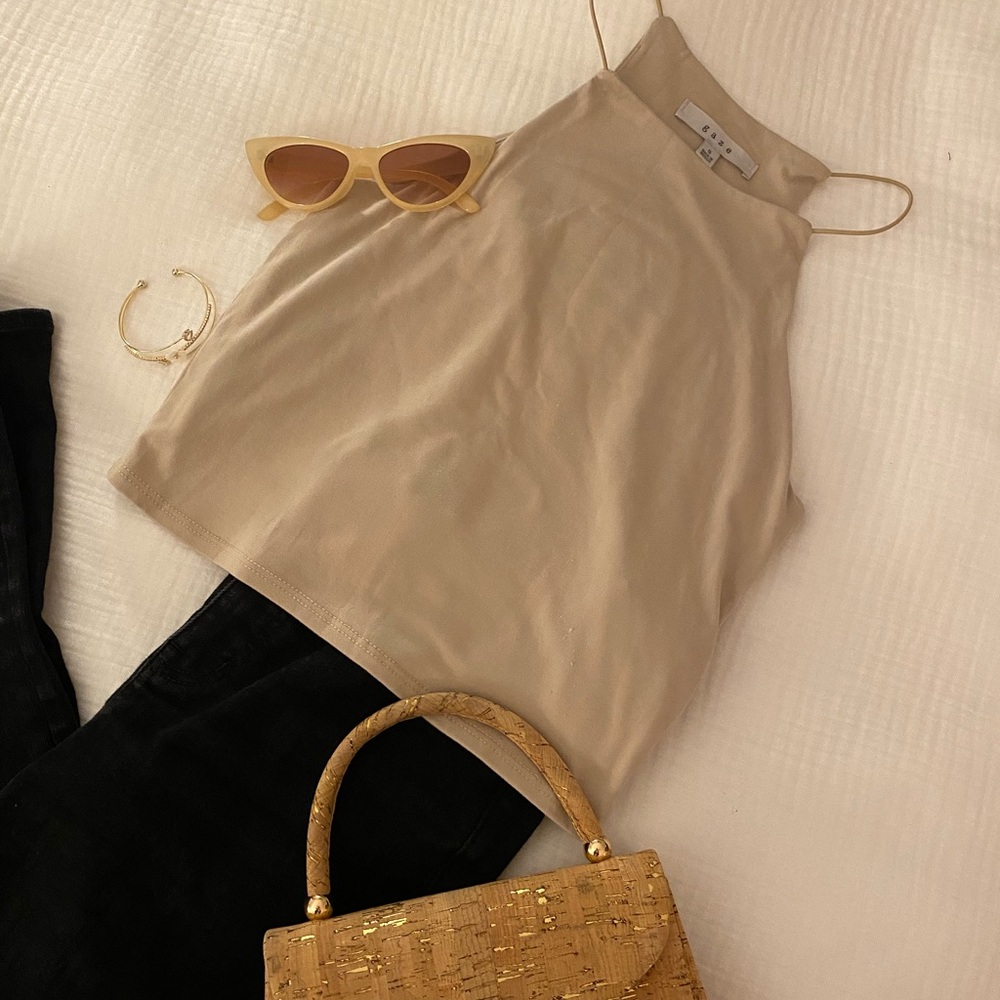Gaze Beige Halter Top